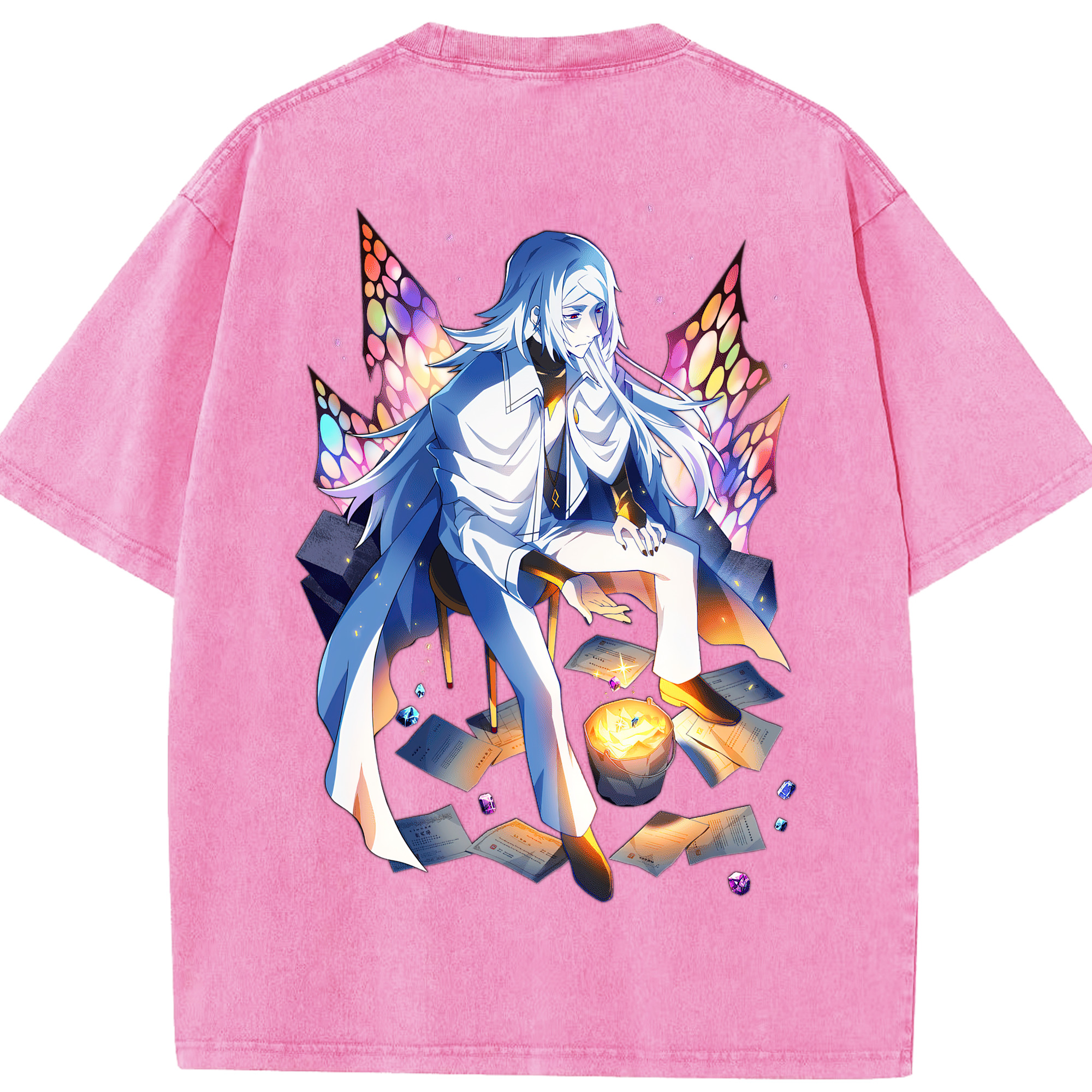 （画像用） 文豪ストレイドッグス Bungo Stray Dogs 綿100% ヴィンテージ風 半袖Tシャツ（背面プリント）